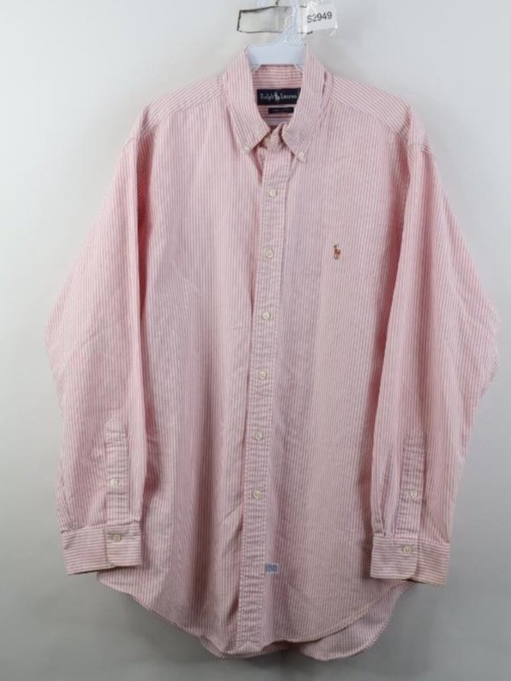 Vintage 80s 90s Ralph Lauren Mens 16 33 Cotton Oxford Striped Button Down Shirt